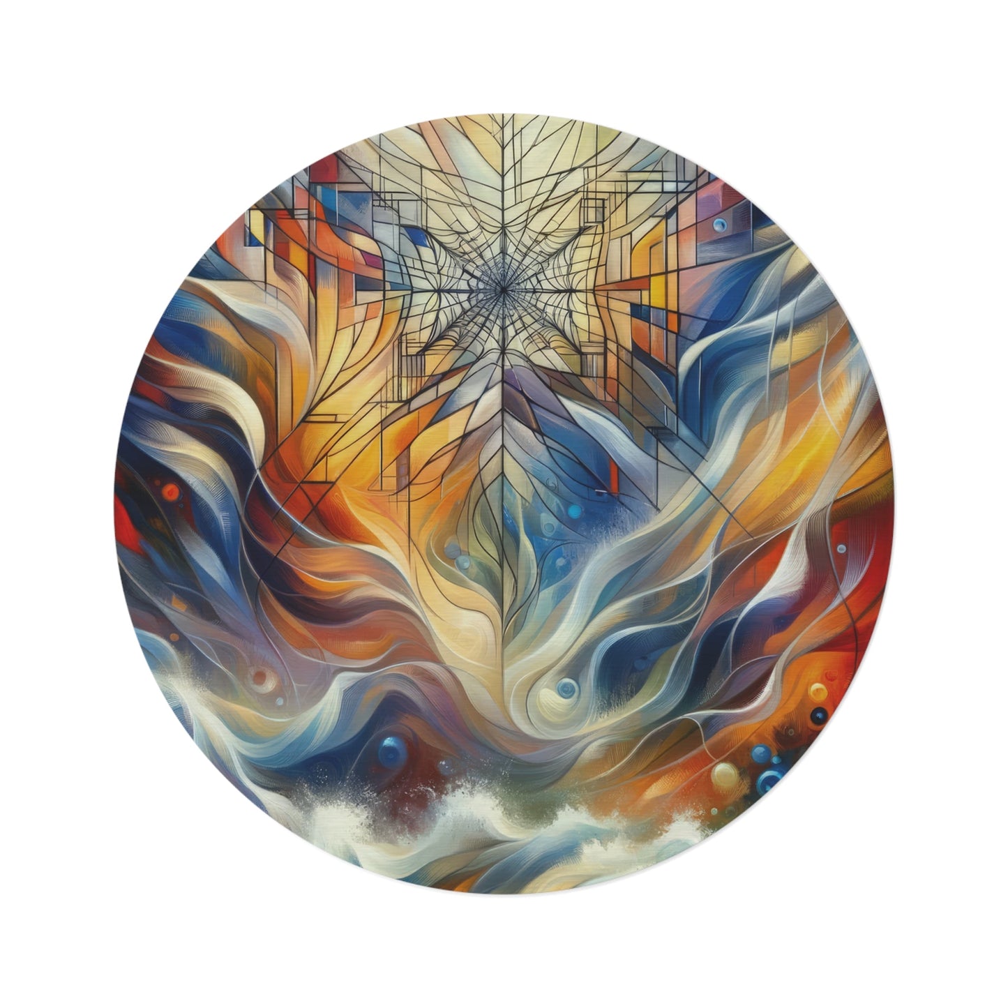 Weaving Renewal Web Round Rug - ATUH.ART