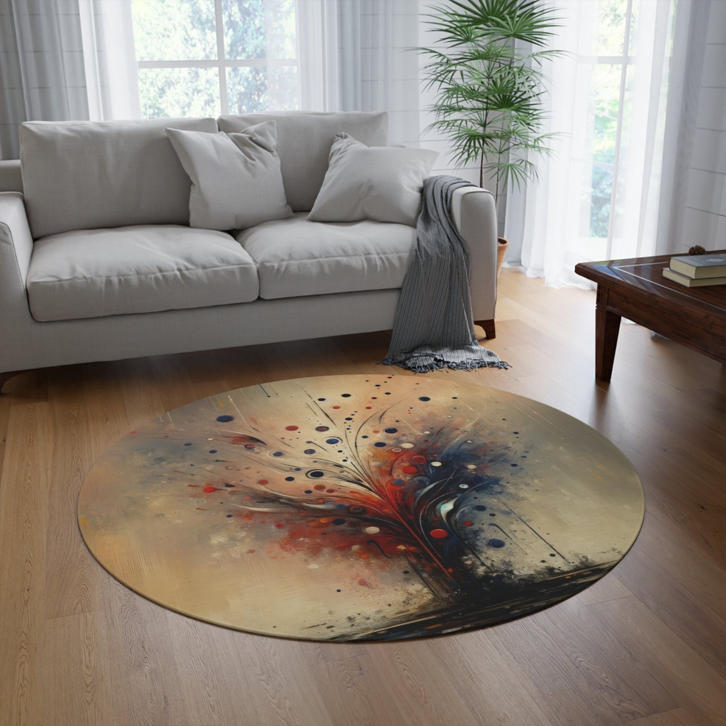 Whispering Thoughts Emergence Round Rug - ATUH.ART