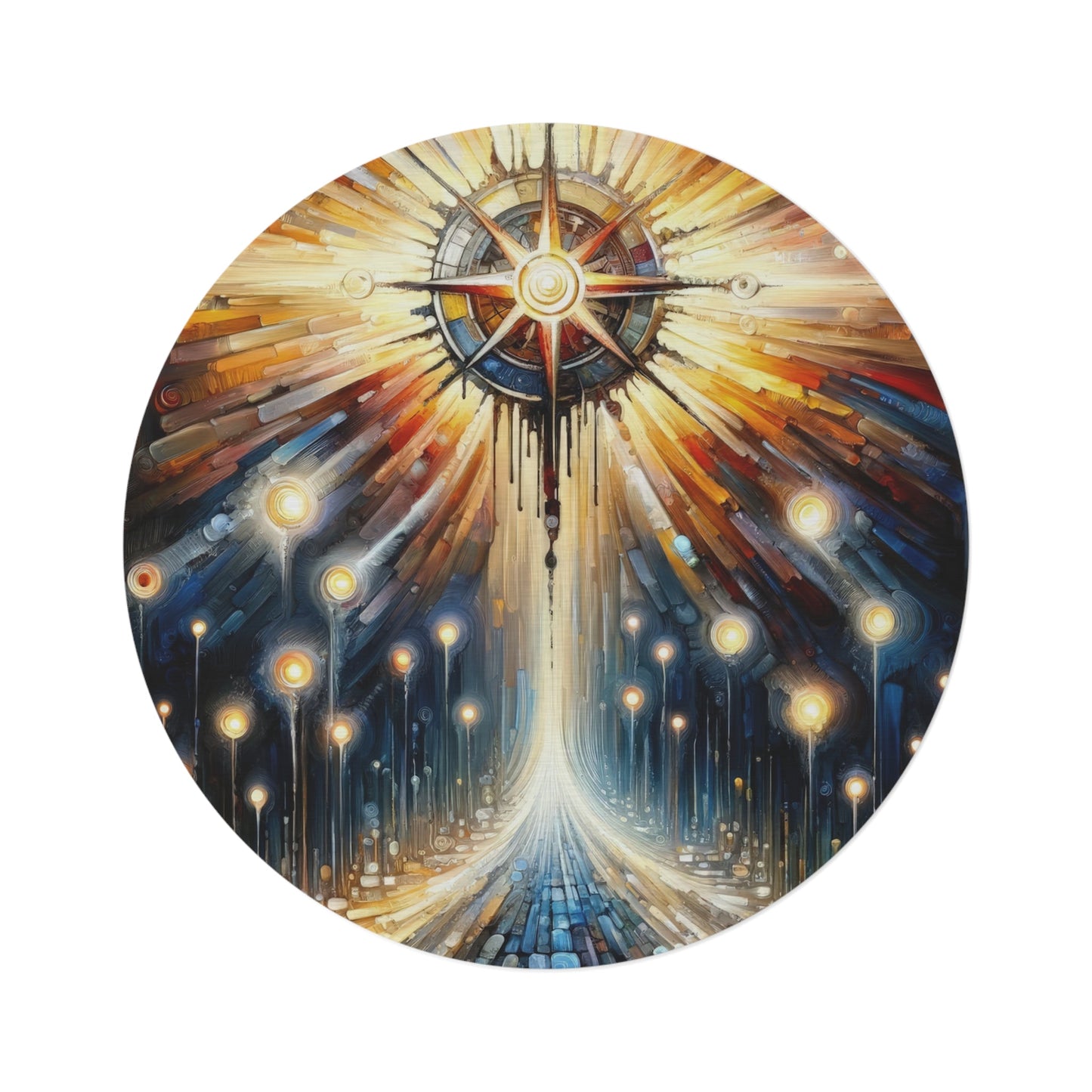 Wisdom Compass Journey Round Rug - ATUH.ART