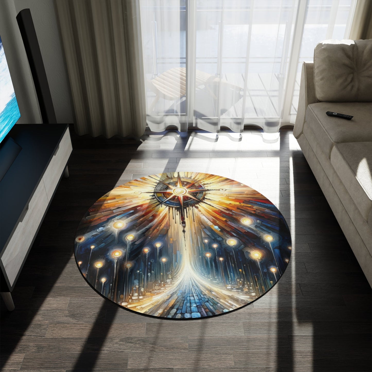 Wisdom Compass Journey Round Rug - ATUH.ART