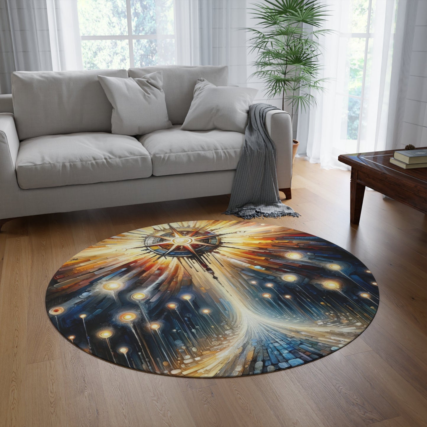Wisdom Compass Journey Round Rug - ATUH.ART