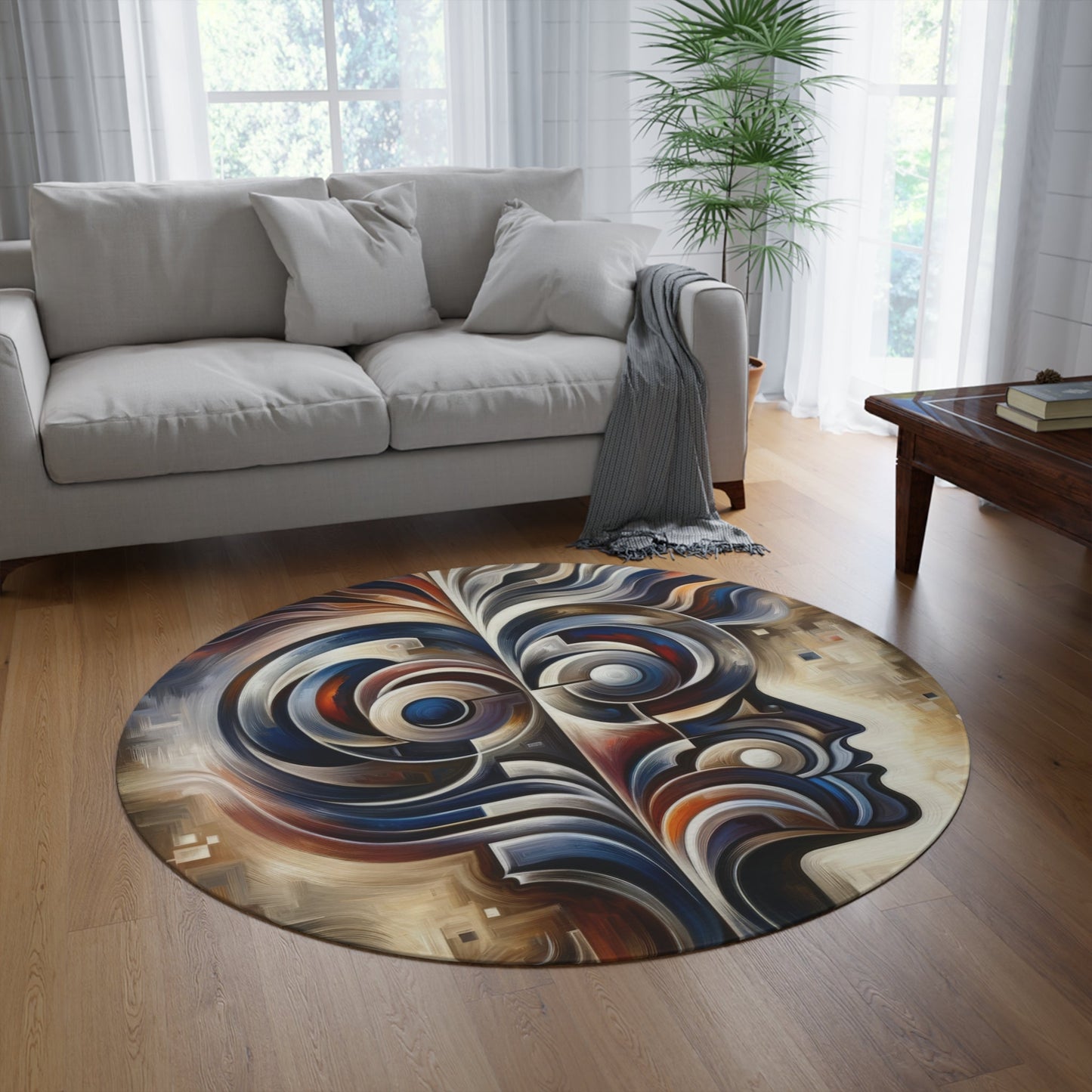 Wisdom Confluence Tachism Round Rug - ATUH.ART
