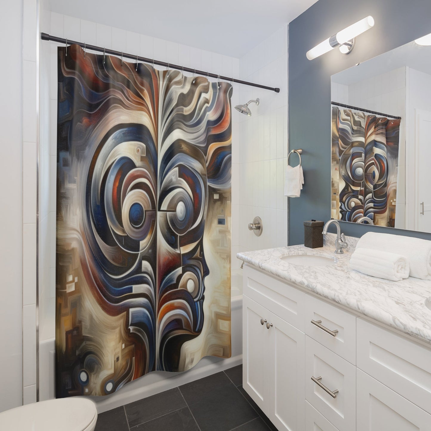 Wisdom Confluence Tachism Shower Curtains - ATUH.ART
