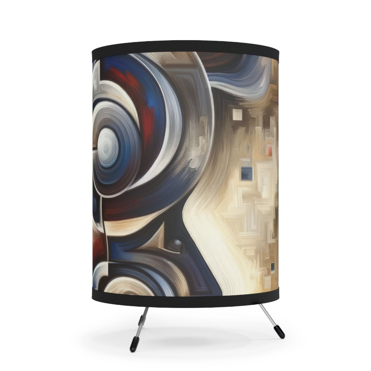 Wisdom Confluence Tachism Tripod Lamp with High-Res Printed Shade, US\CA plug - ATUH.ART