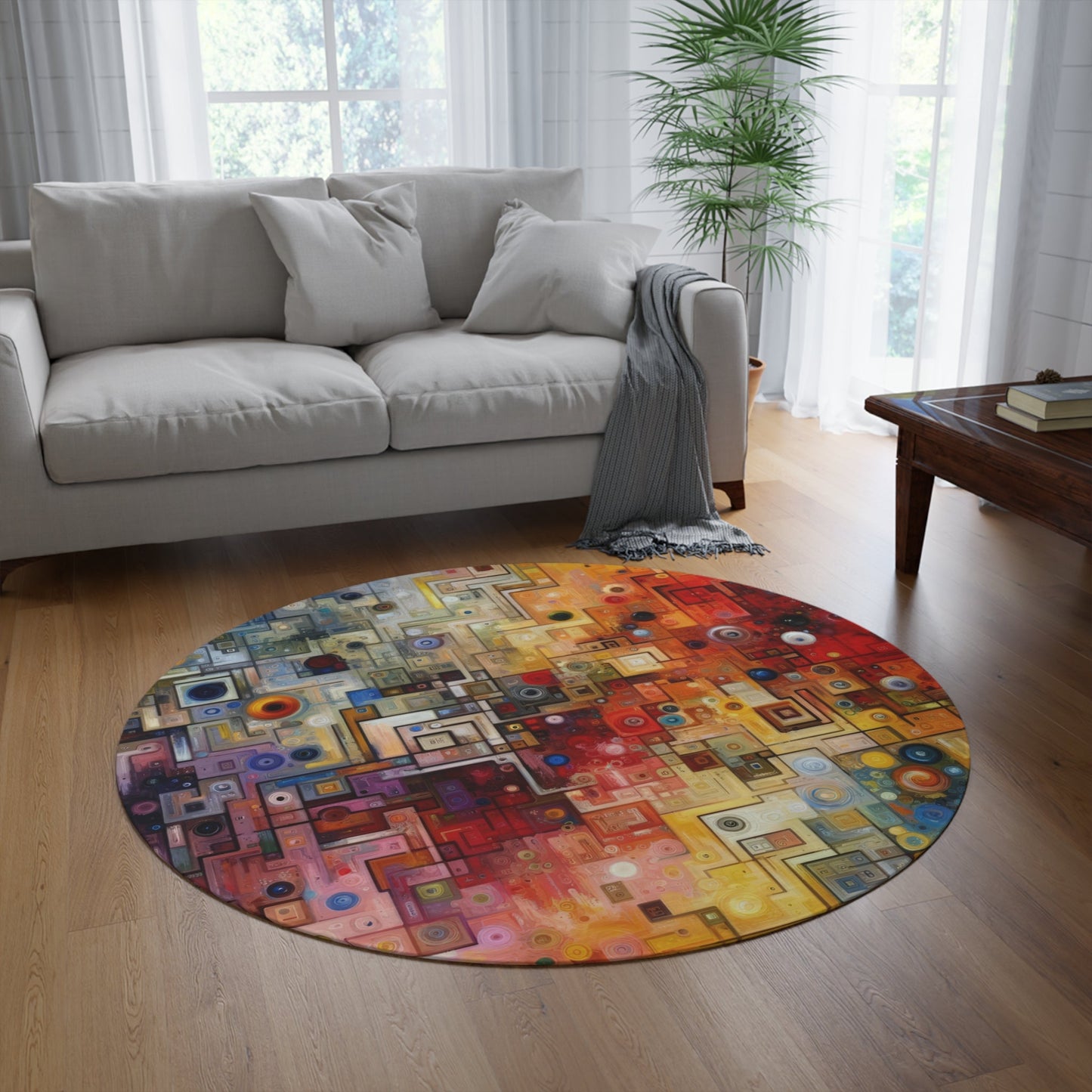 Witty Conversation Tapestry Round Rug - ATUH.ART