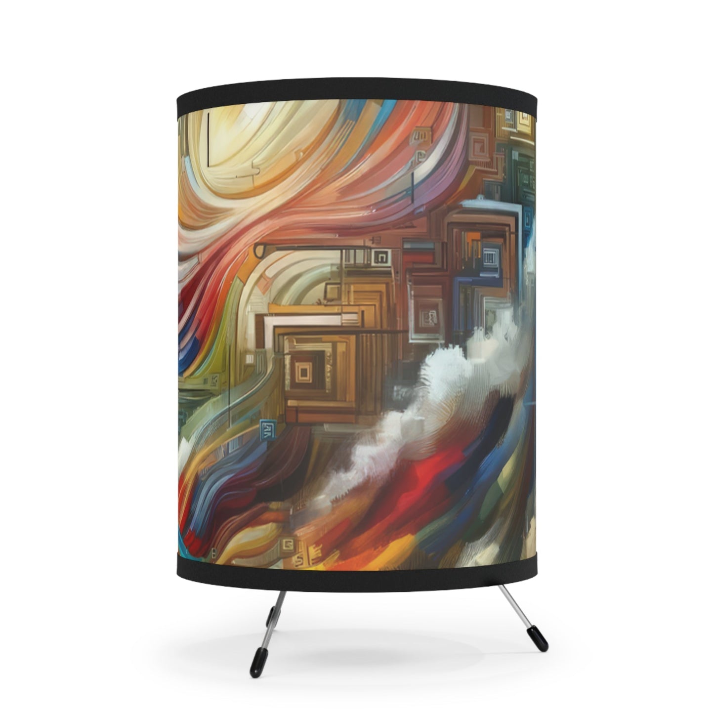 Woven Progress Tapestry Tripod Lamp with High-Res Printed Shade, US\CA plug - ATUH.ART