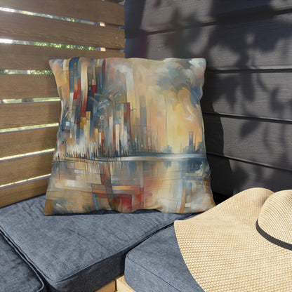 Abstract Buzzing Stillness Outdoor Pillows