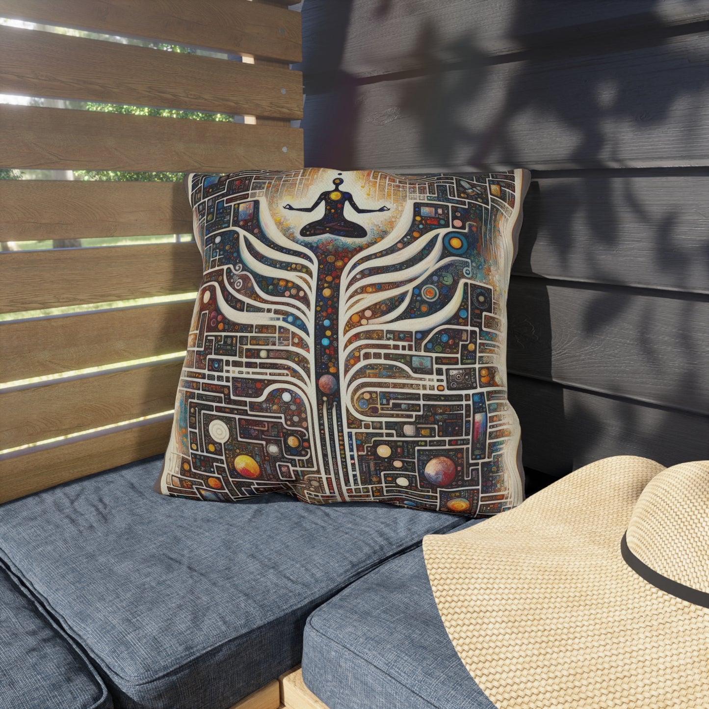 Syncing Silicon Spirituality Outdoor Pillows