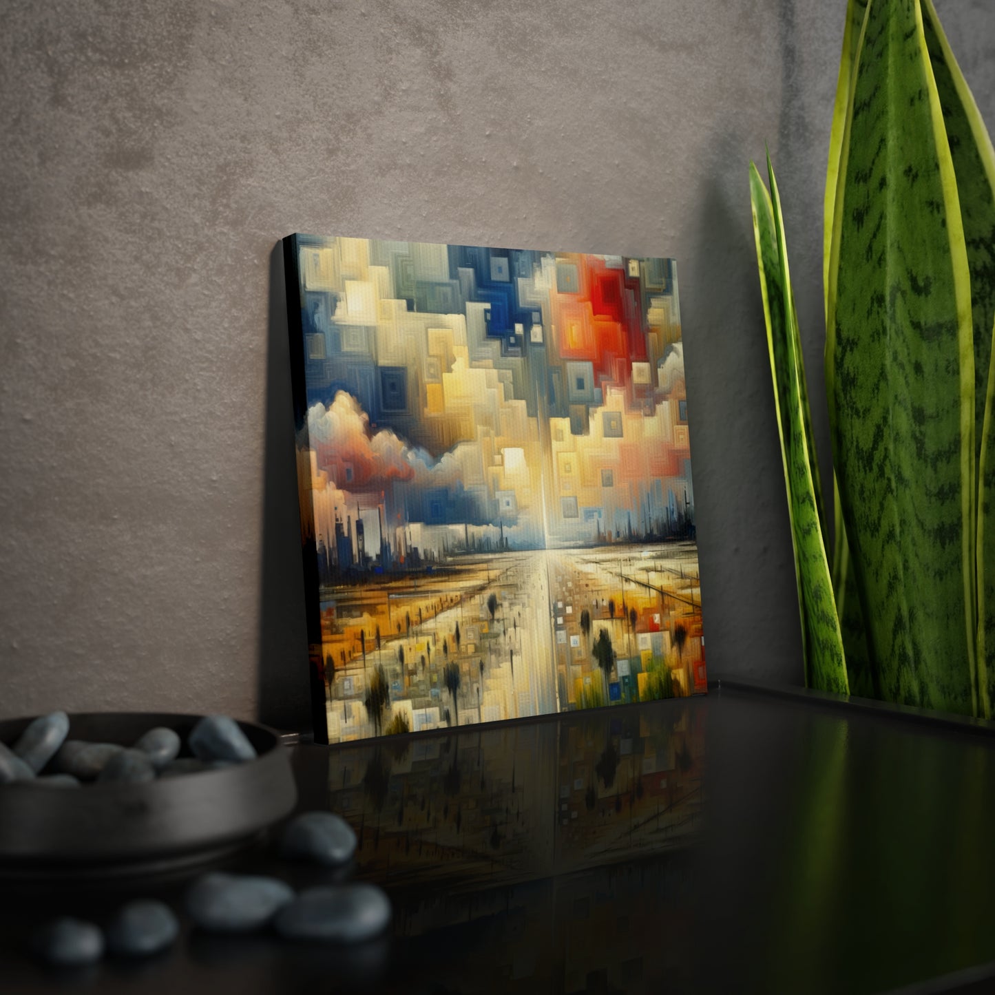 Earnest Gathering Rainwater Canvas Photo Tile