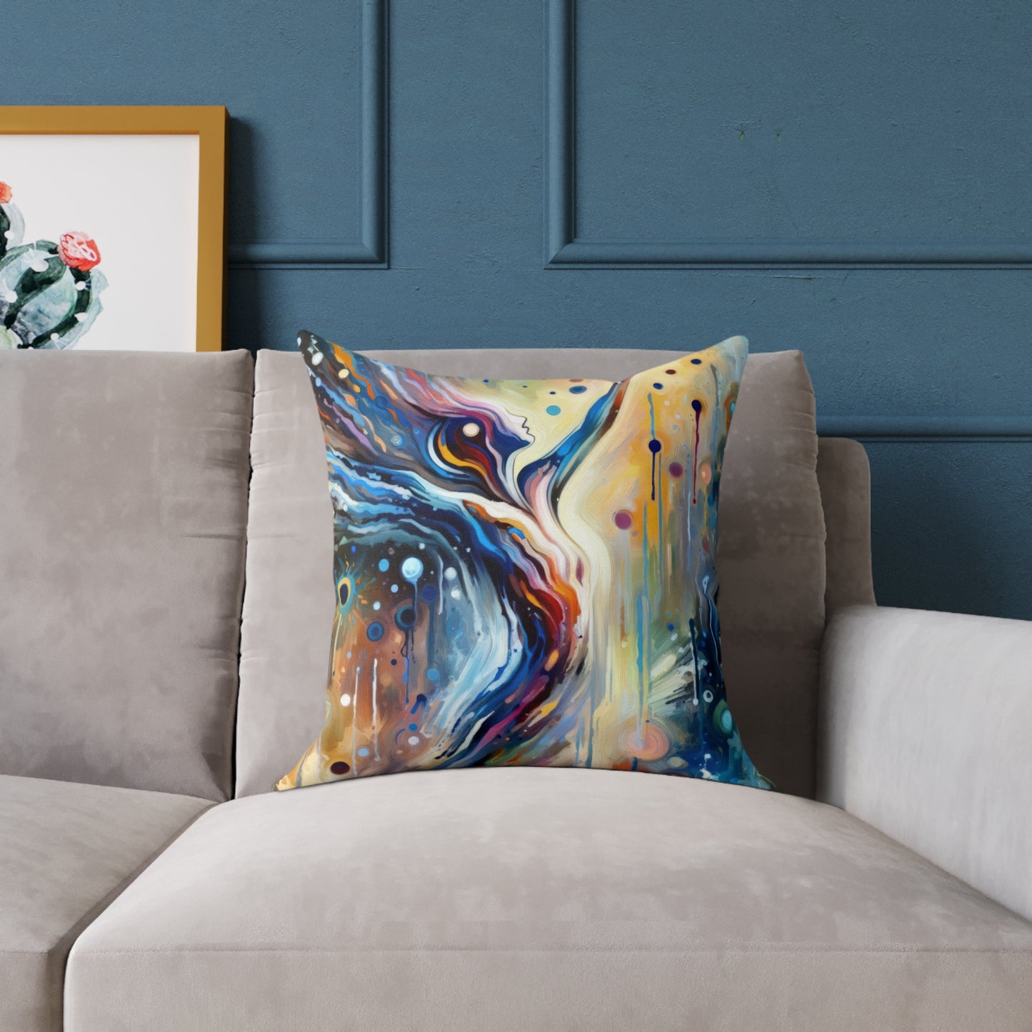 Journey Embrace Tachism Spun Polyester Pillow