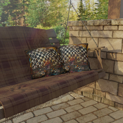 Cosmic Chess Integration Outdoor Pillows