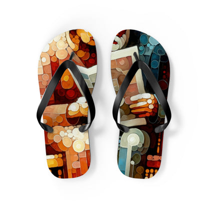 Elderly Unity Tachism Flip Flops