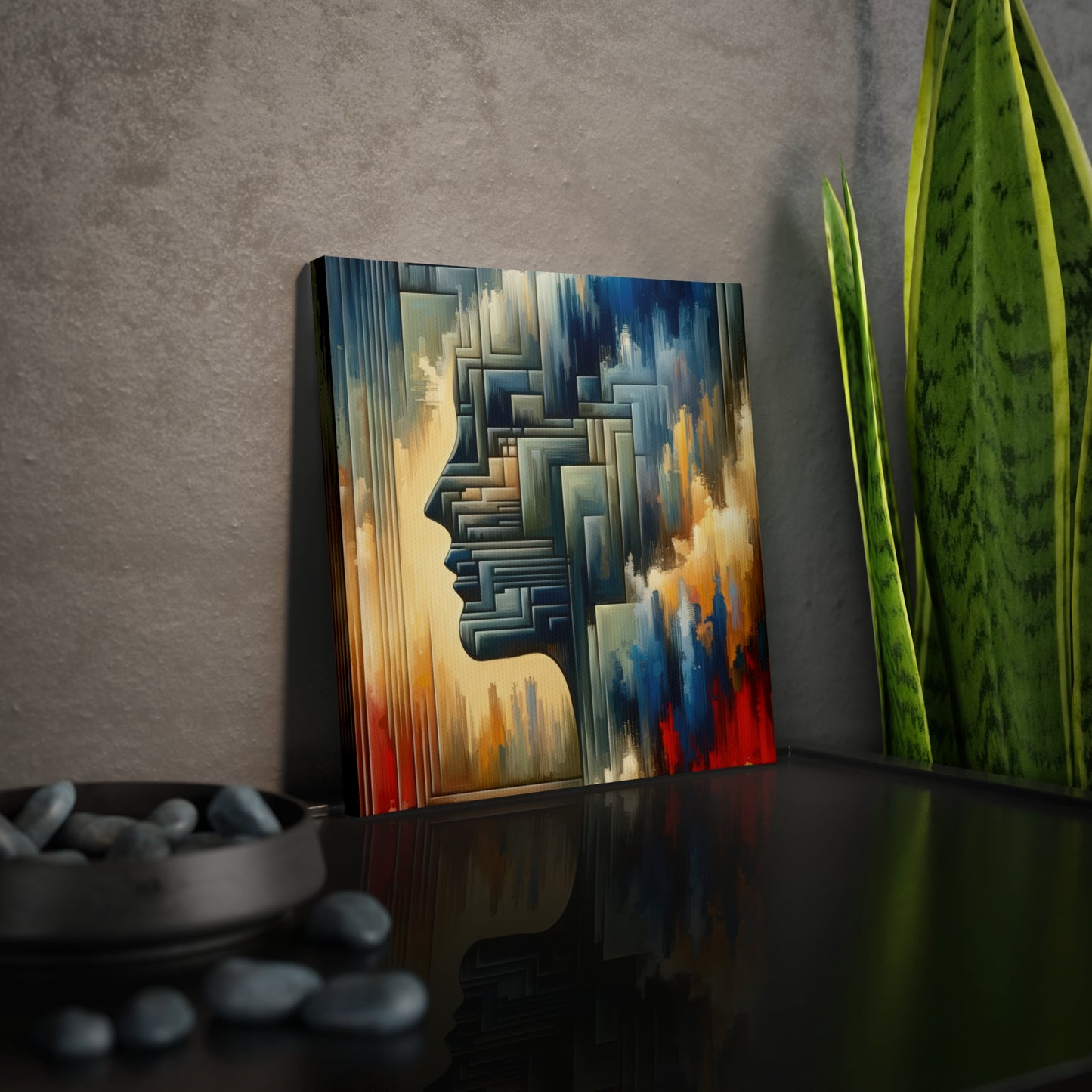 Abstract Geometric Boundaries Canvas Photo Tile