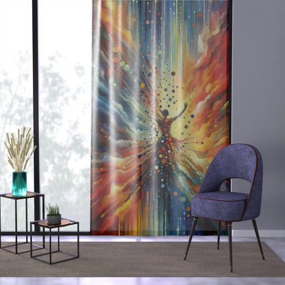 Vibrant Growth Symphony Window Curtain