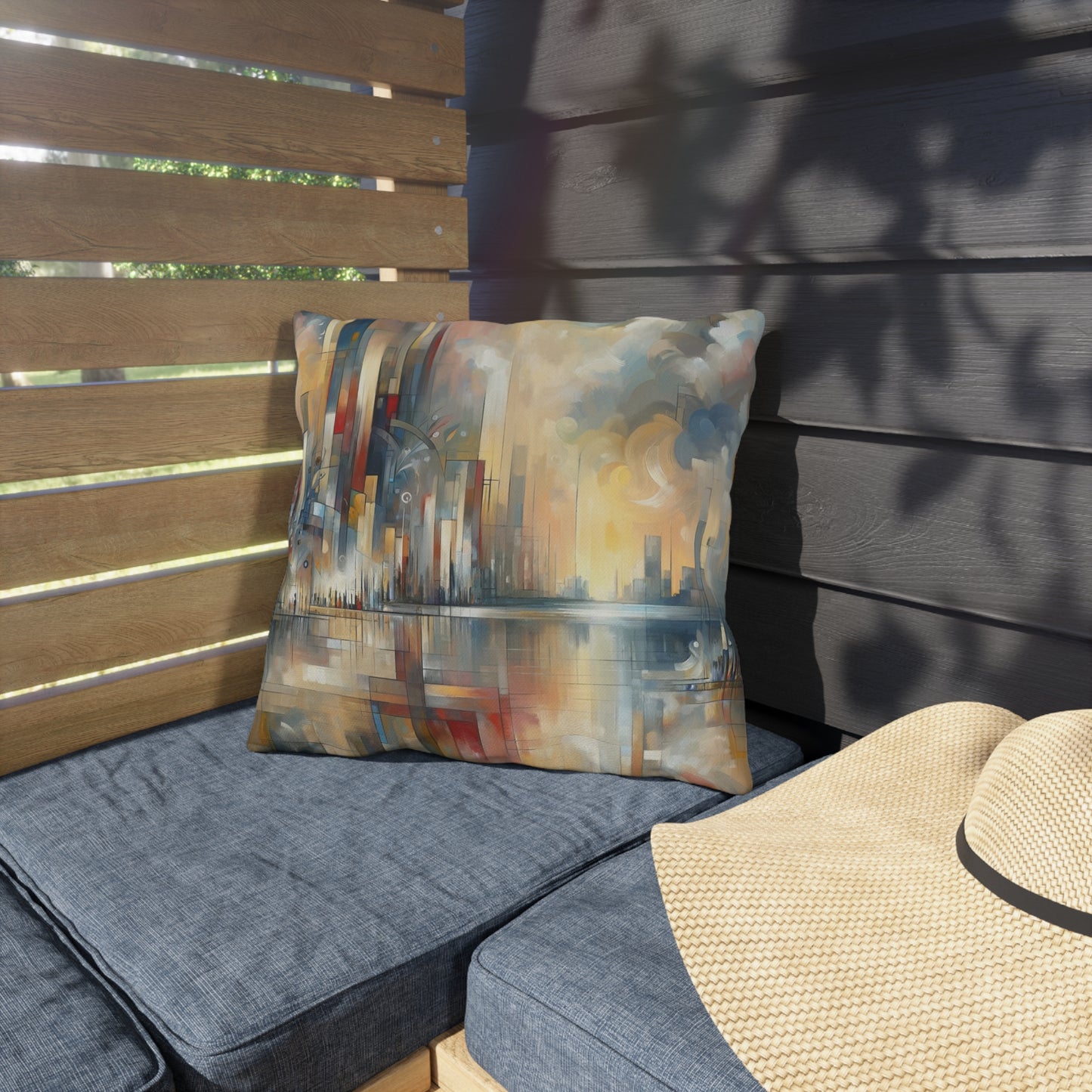 Abstract Buzzing Stillness Outdoor Pillows