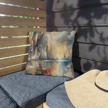 Abstract Buzzing Stillness Outdoor Pillows