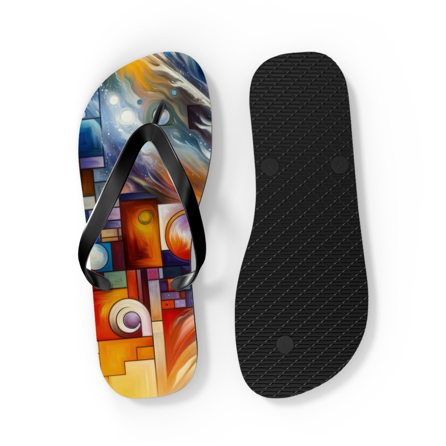 Cosmic Tachism Alchemy Flip Flops