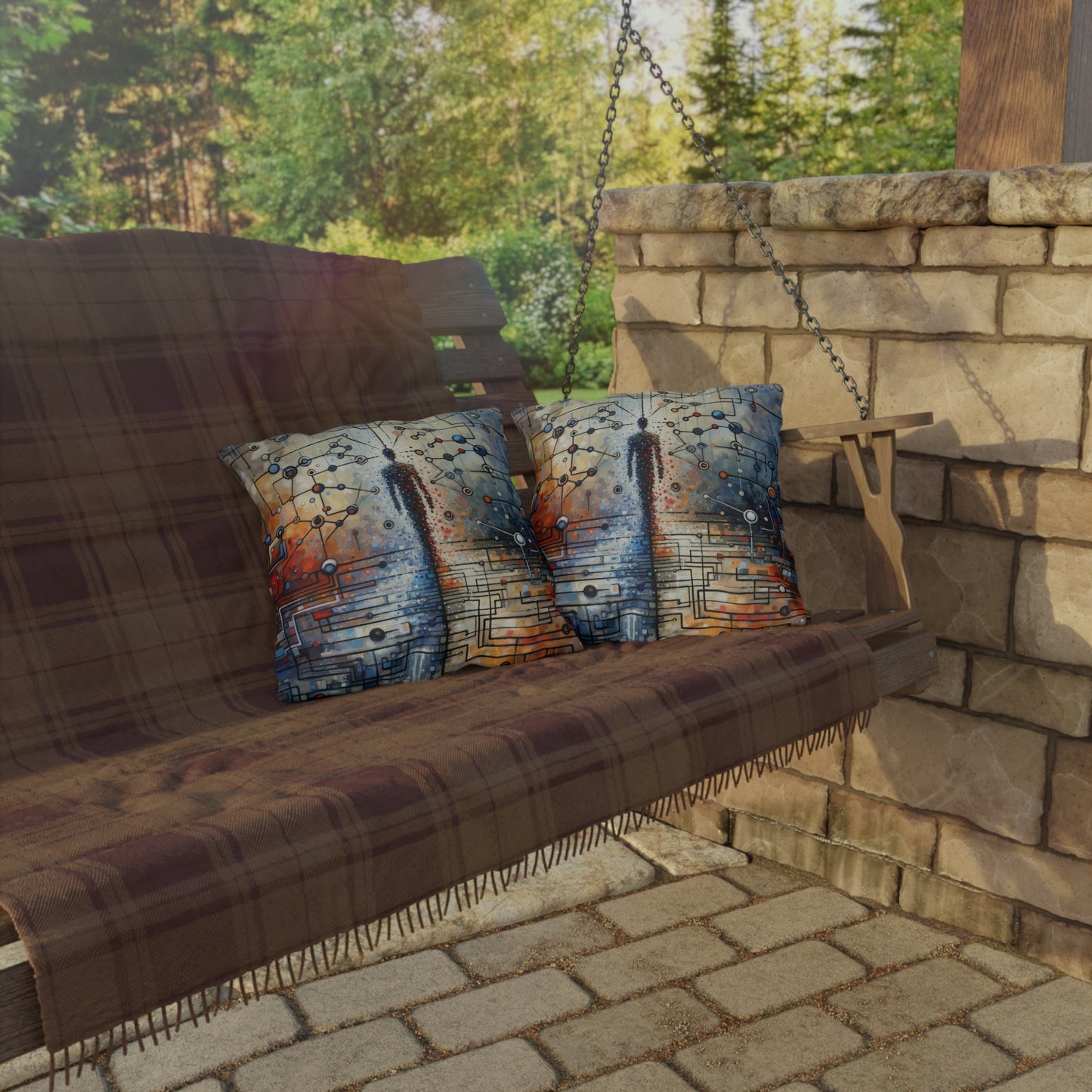Technological Connectivity Bridge Outdoor Pillows