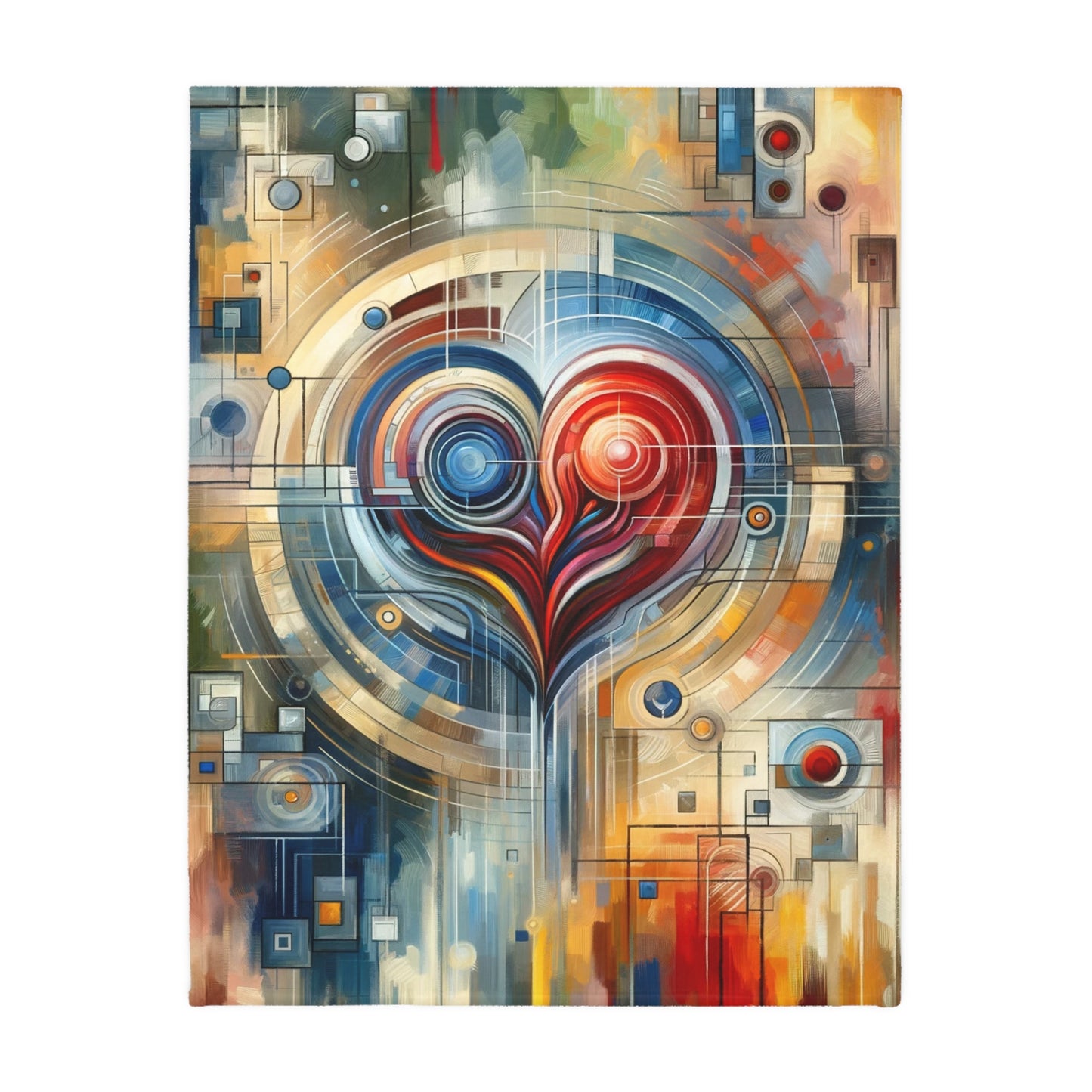 Techno Heart Harmony Velveteen Microfiber Blanket (Two-sided print)