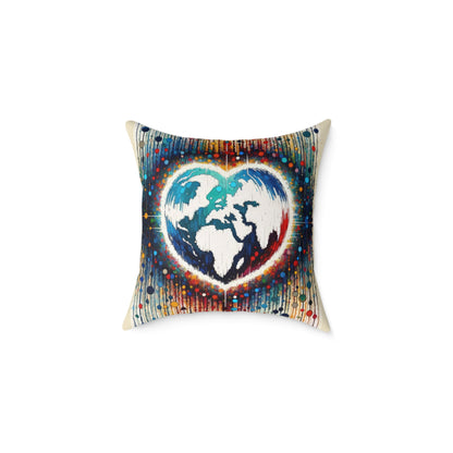 Heartbeats Synchronizing Peace Spun Polyester Pillow