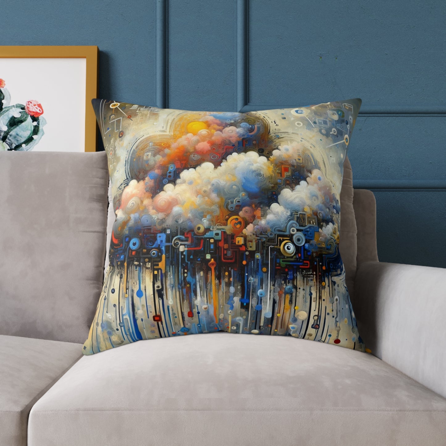 Cloud Community Crafting Spun Polyester Pillow