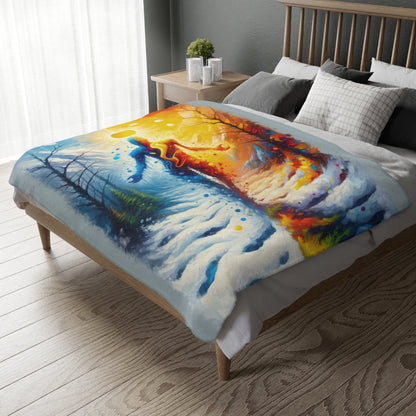 Invincible Summer Discovery Velveteen Microfiber Blanket (Two-sided print)