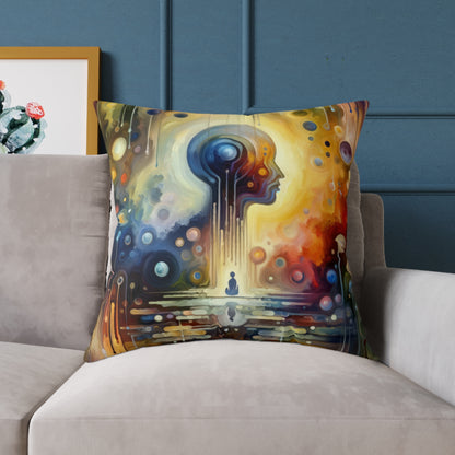 Reflective Oneness Healing Spun Polyester Pillow
