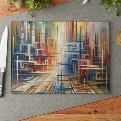 Urban Flow Interconnectedness Glass Cutting Board