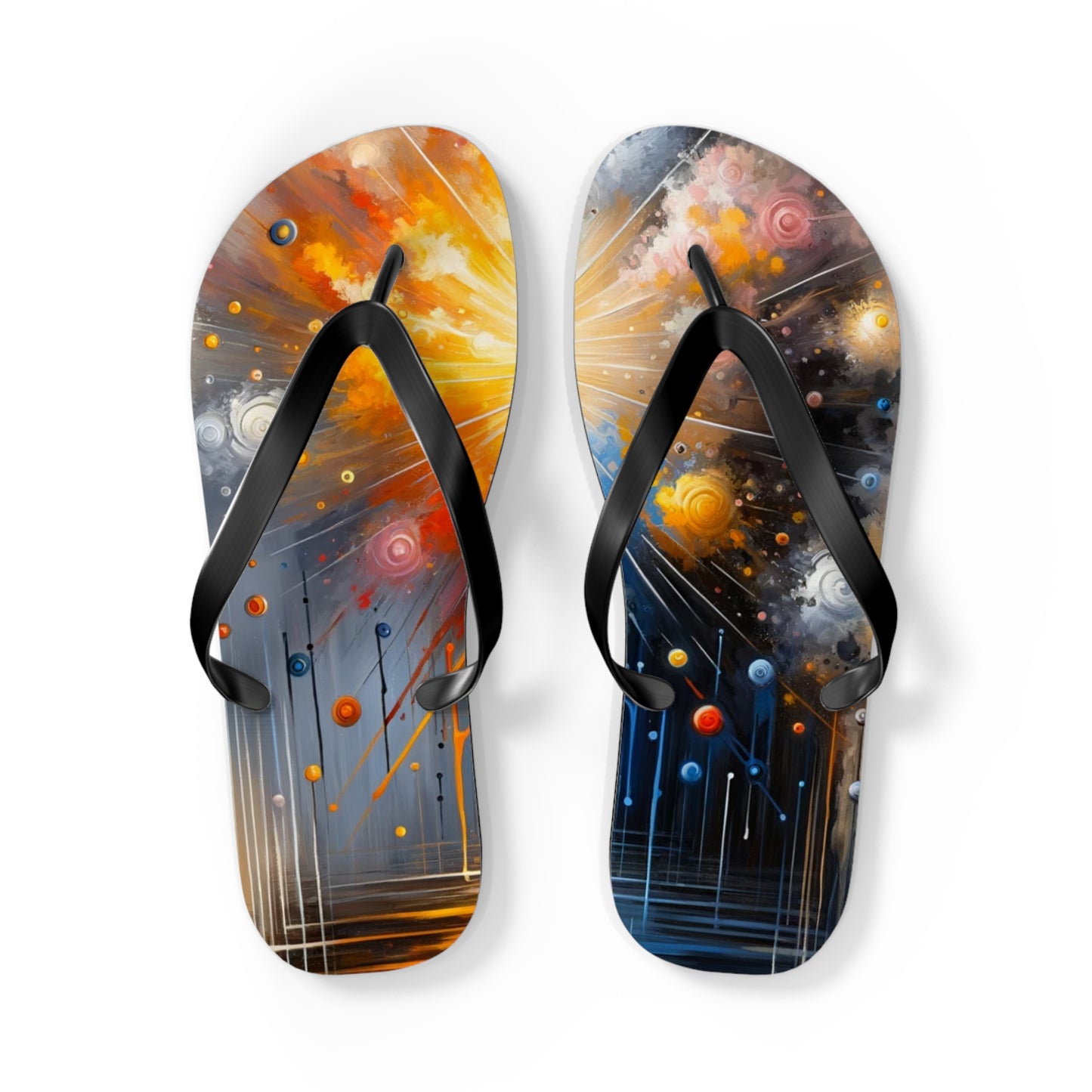 Luminous Abstract Tachism Flip Flops