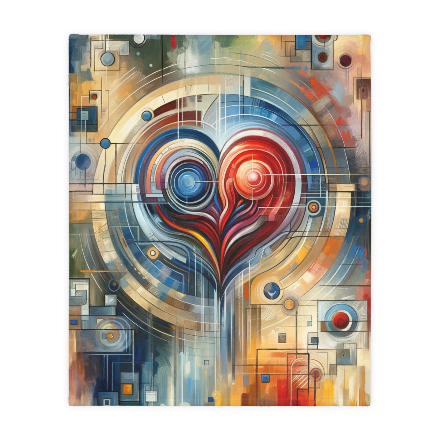 Techno Heart Harmony Velveteen Microfiber Blanket (Two-sided print)