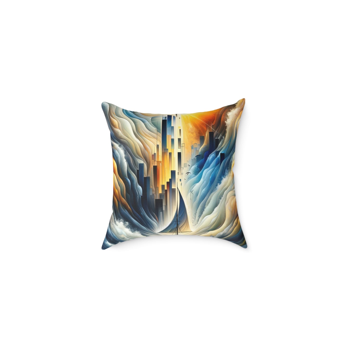 Beacon Sail Change Spun Polyester Pillow