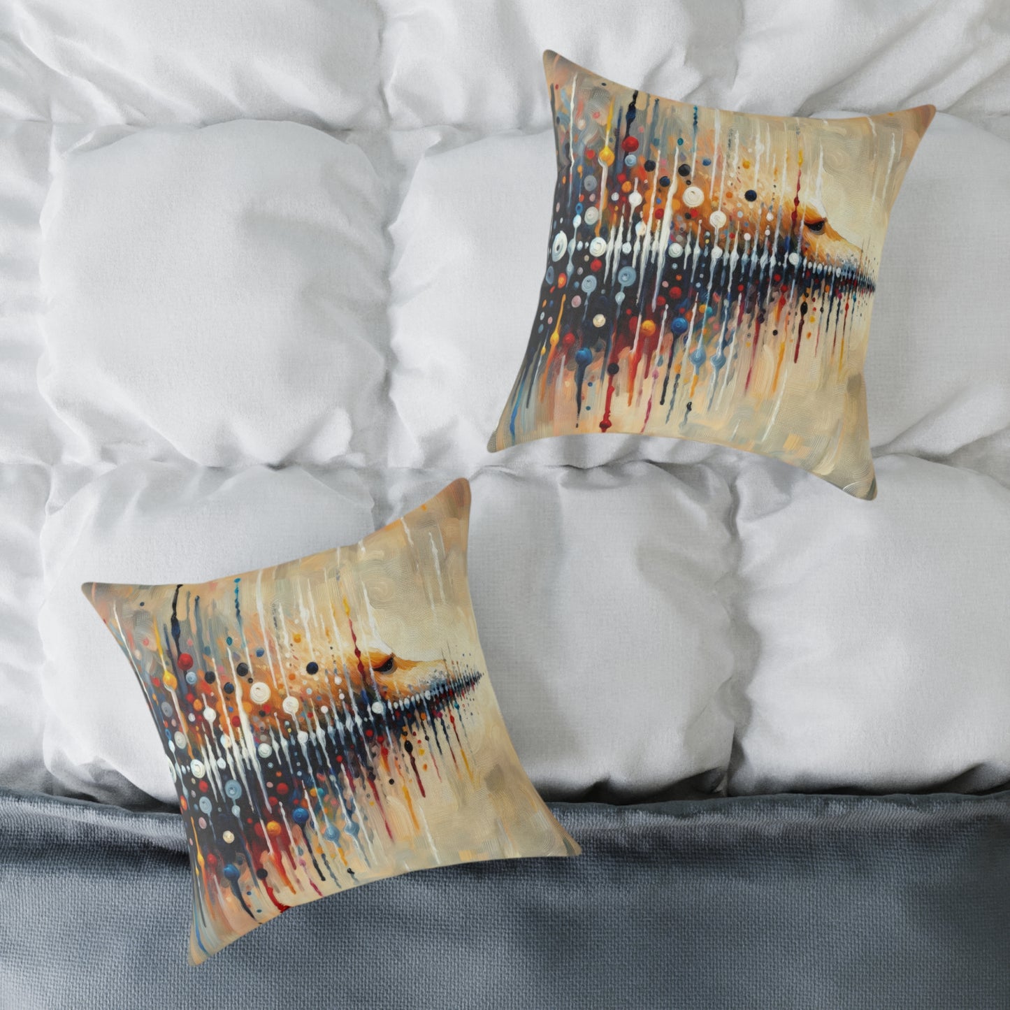 Distant Barking Echoes Spun Polyester Pillow