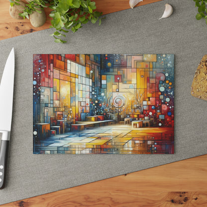 Reflective Habitation Art Glass Cutting Board