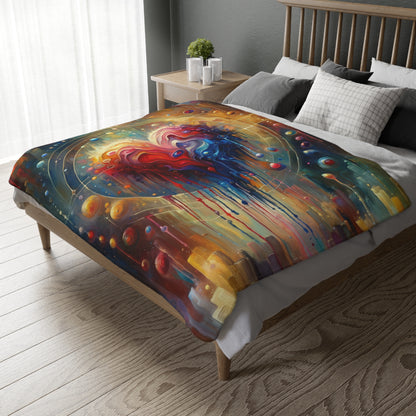 Unified Heart Reflections Velveteen Microfiber Blanket (Two-sided print)