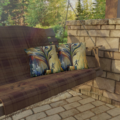 Pruning Distraction Tachism Outdoor Pillows