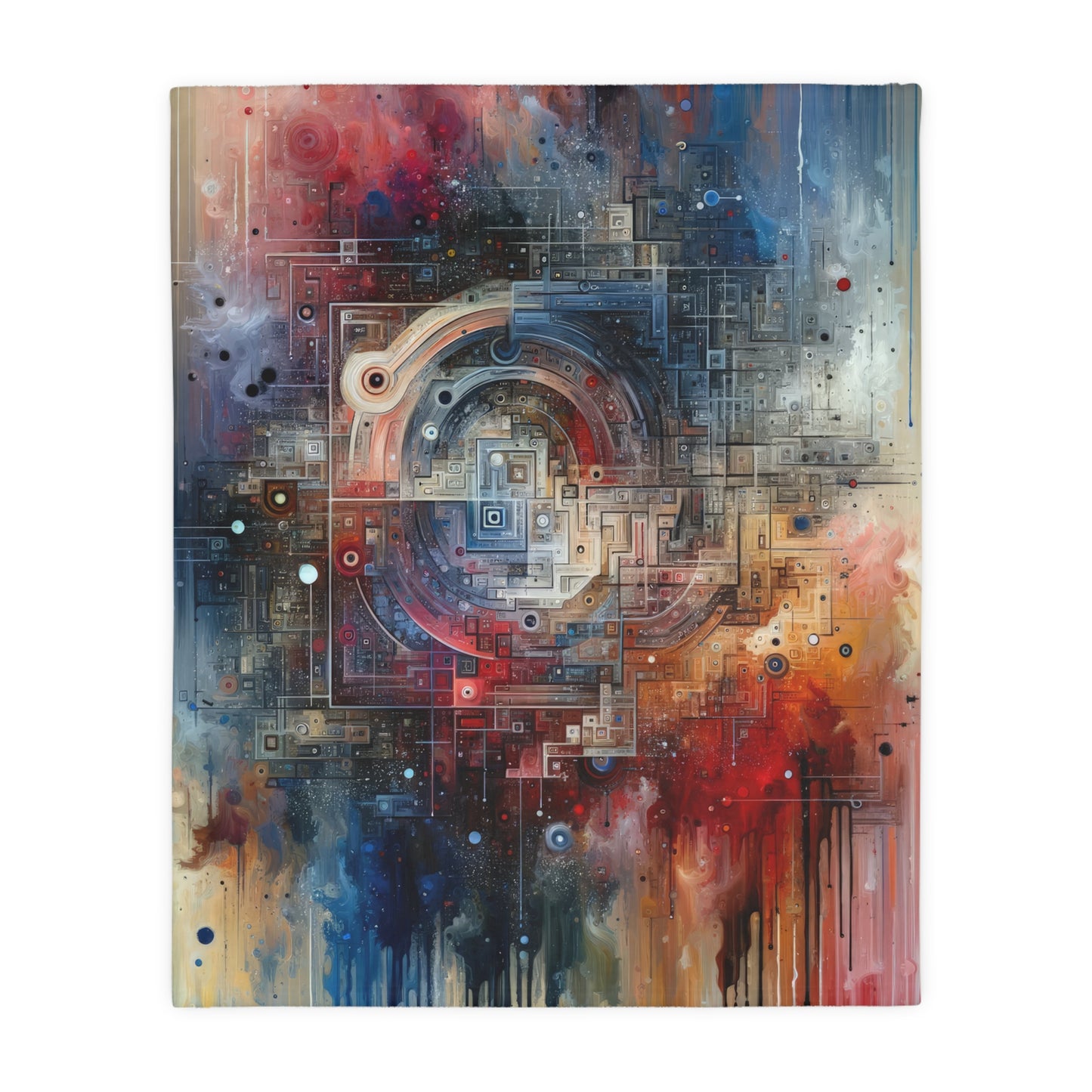 Awareness Algorithm Tachism Velveteen Microfiber Blanket (Two-sided print)