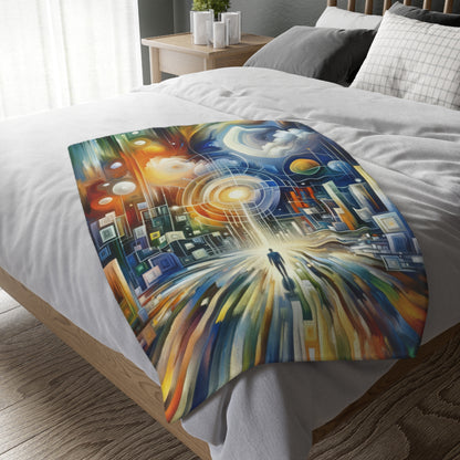 Mindful Megabyte Convergence Velveteen Microfiber Blanket (Two-sided print)