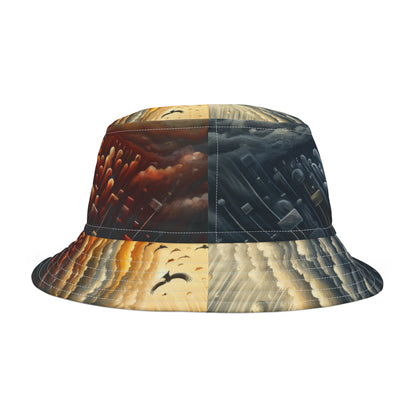 Subdued Revolutionary Currents Bucket Hat (AOP)