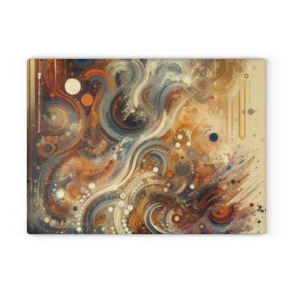 Dynamic Cultural Mosaic Glass Cutting Board