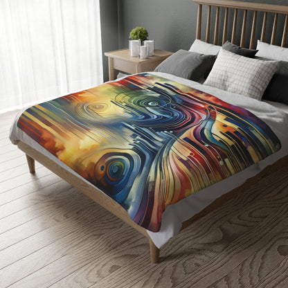 Effort Amplifies Outcome Velveteen Microfiber Blanket (Two-sided print)