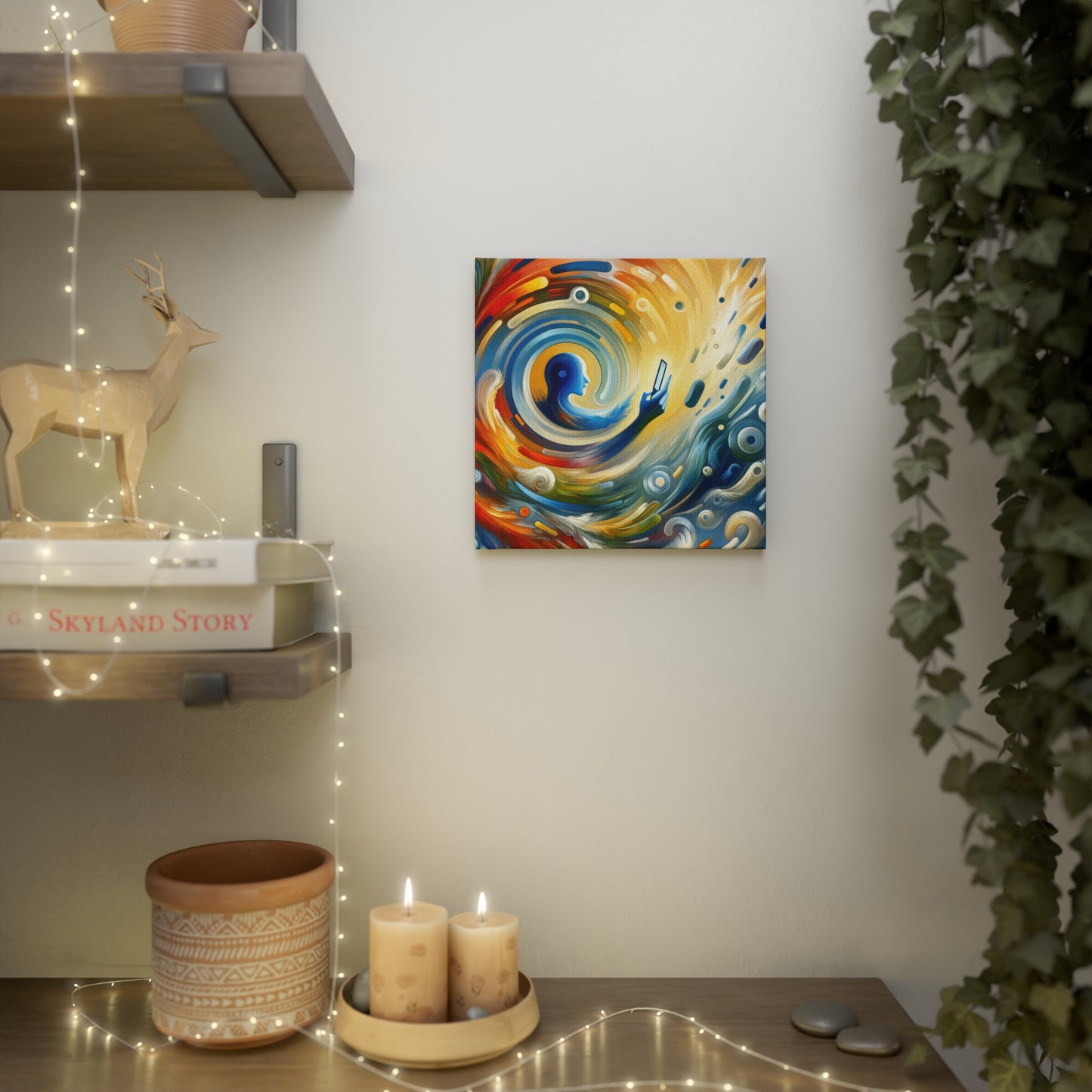 Swipe Connection Tachism Canvas Photo Tile