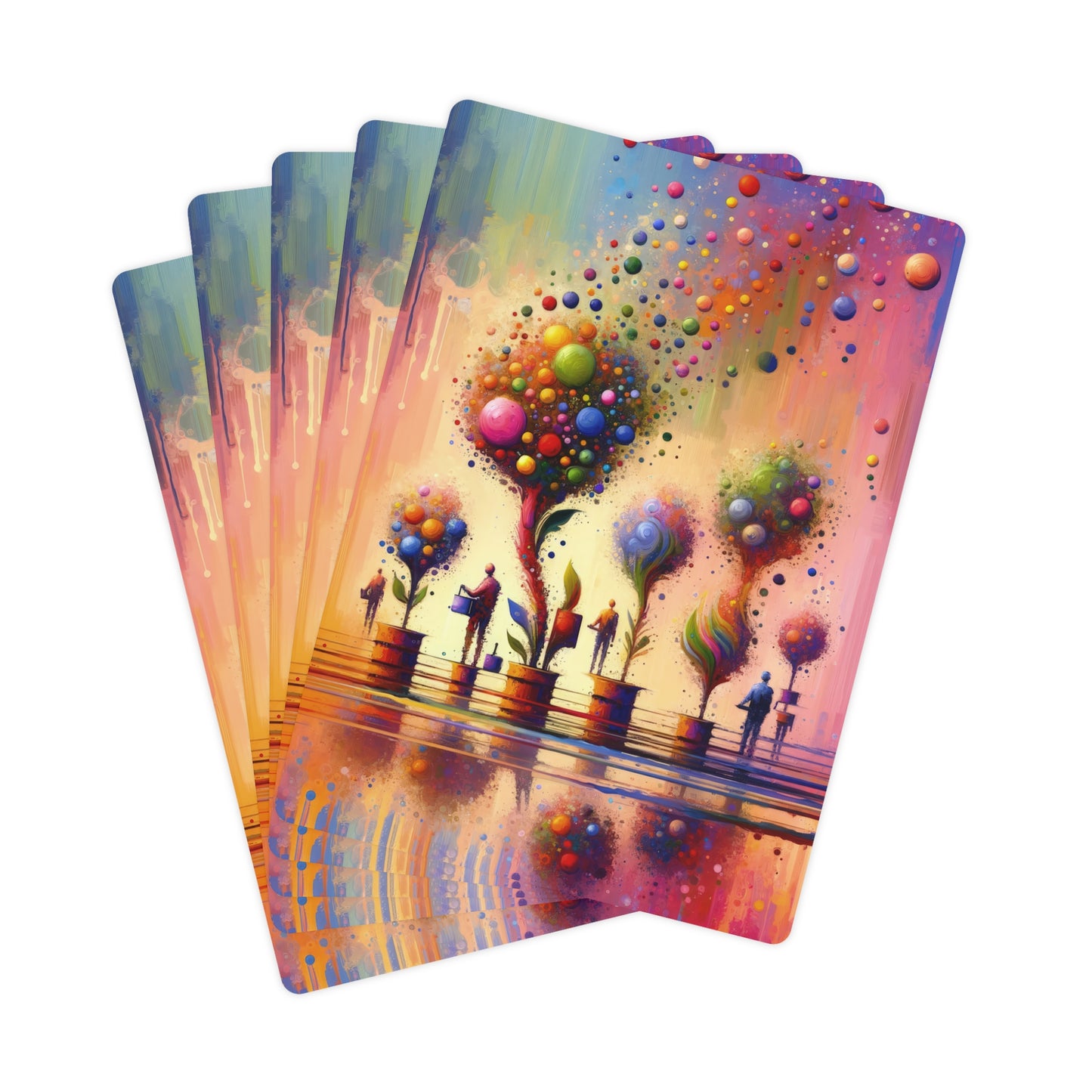 Vibrant Digital Arboriculture Poker Cards