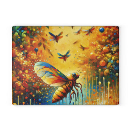 Seasonal Cicada Vibrance Glass Cutting Board