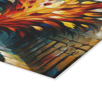 Autumn Whirlwind Escape Glass Cutting Board