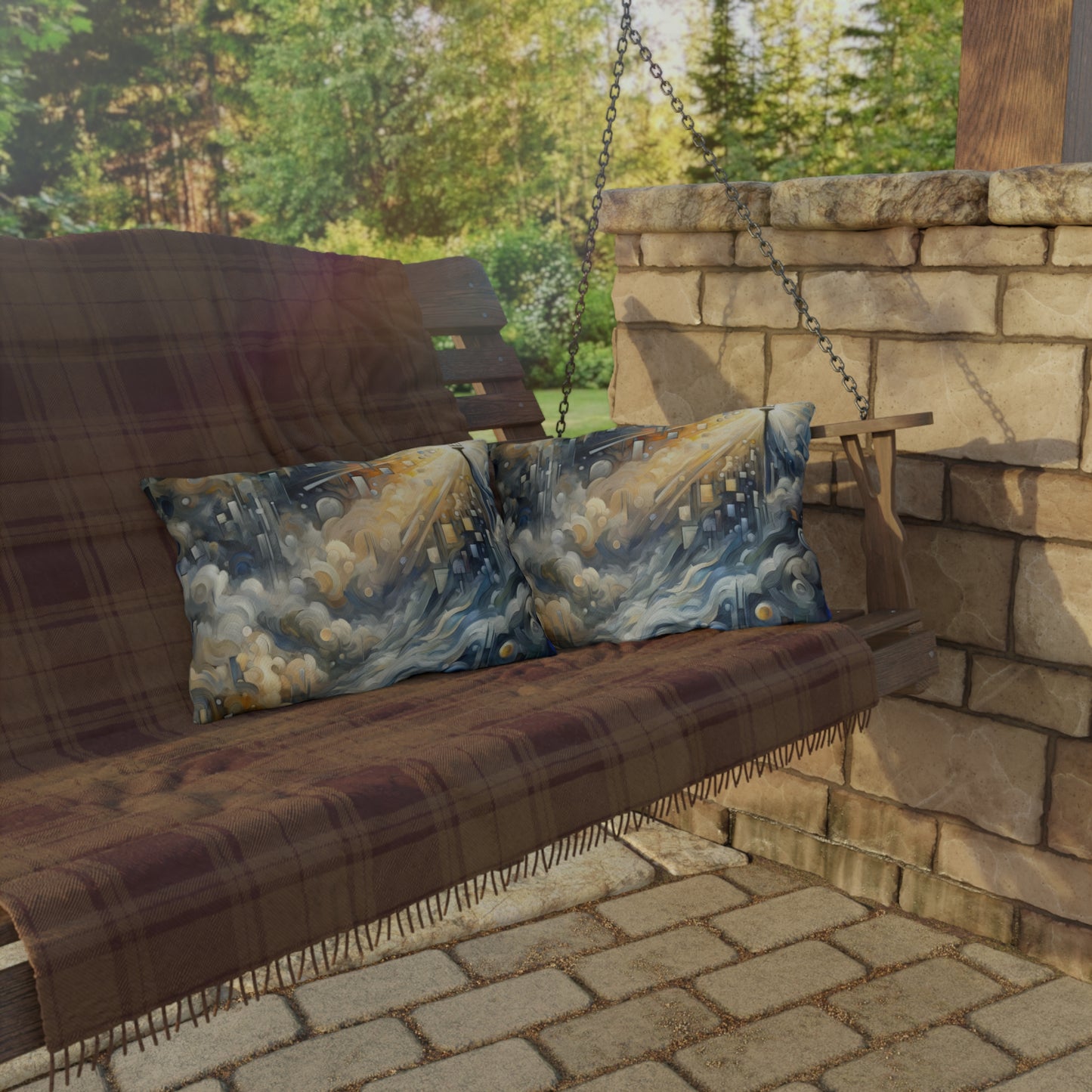 Adrift Beacon Tachism Outdoor Pillows
