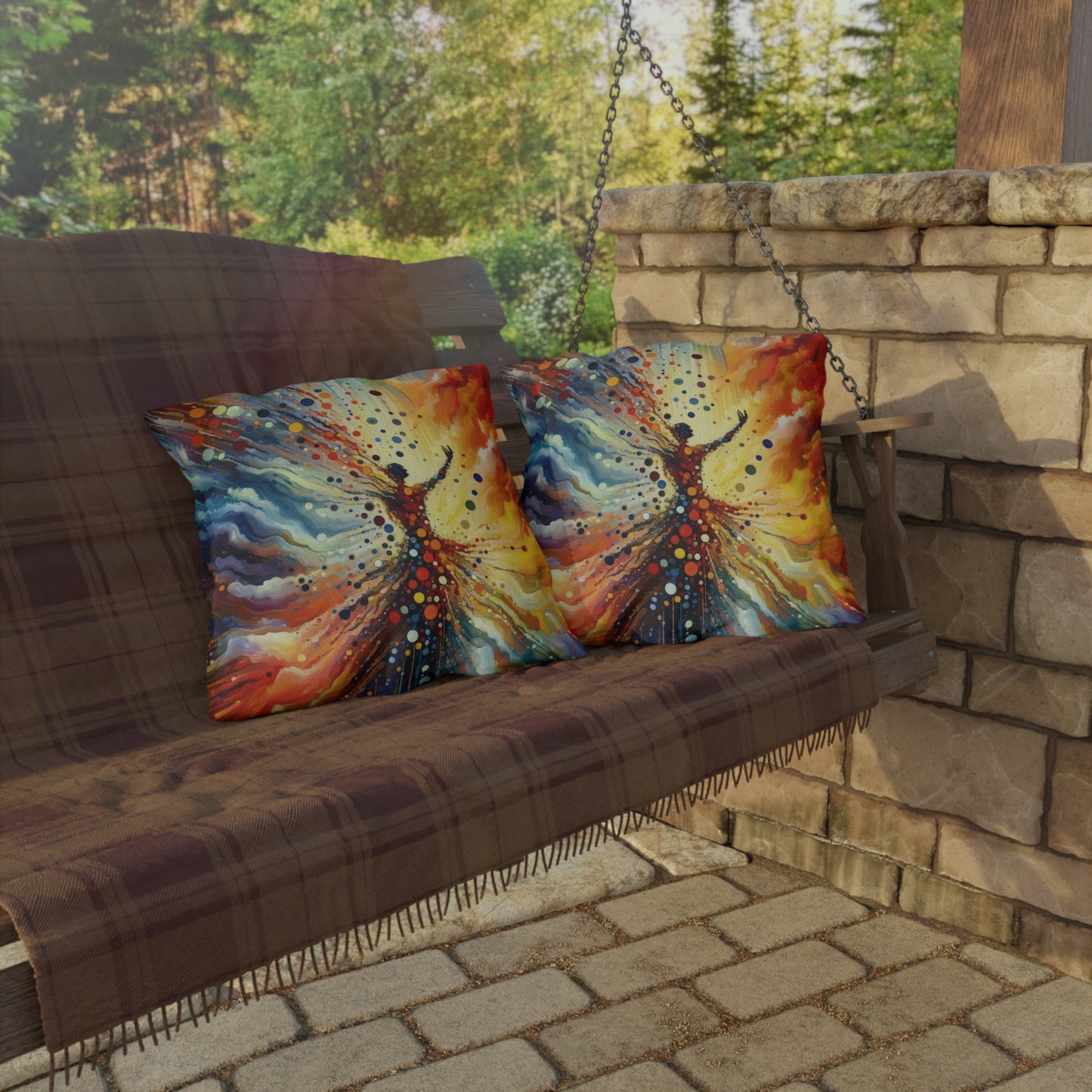 Vibrant Growth Symphony Outdoor Pillows