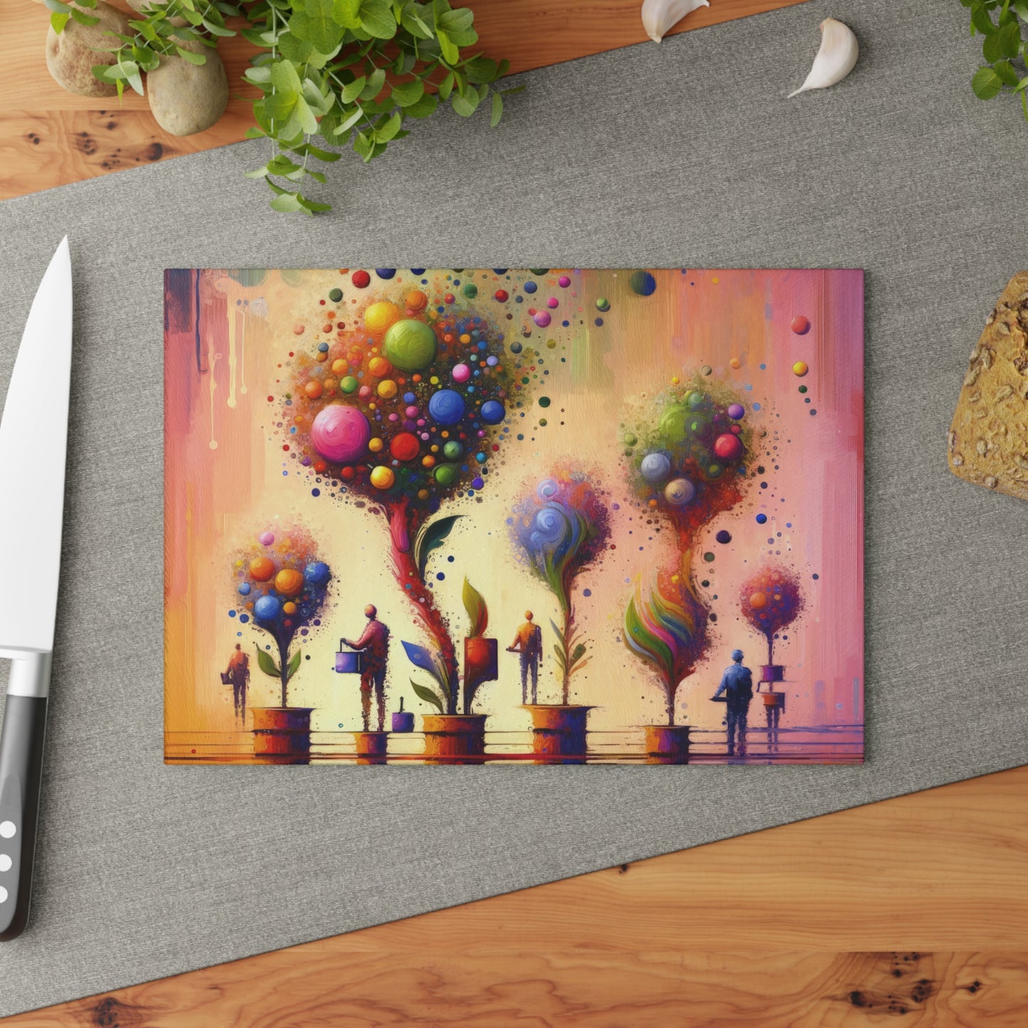 Vibrant Digital Arboriculture Glass Cutting Board