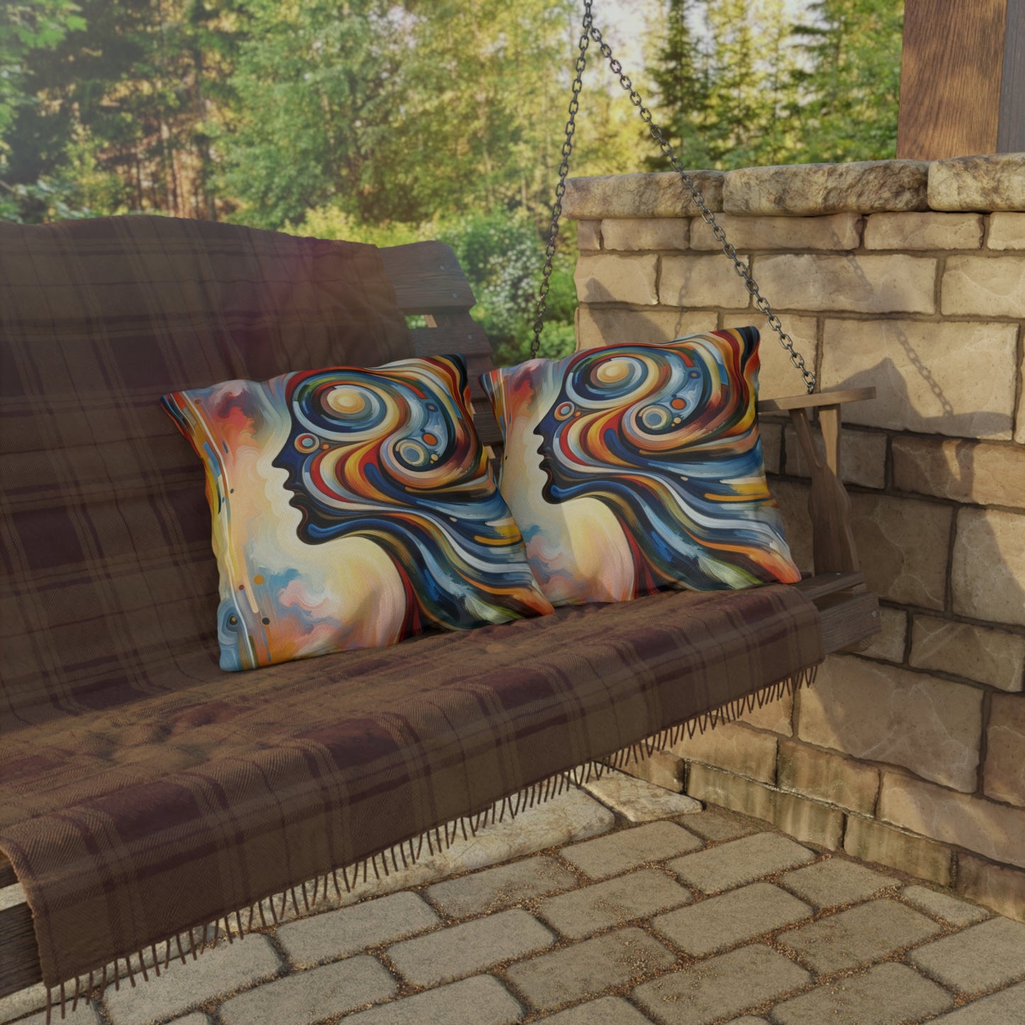 Transformative Harmonic Tachism Outdoor Pillows
