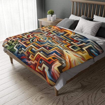 Labyrinthine Love Choices Velveteen Microfiber Blanket (Two-sided print)