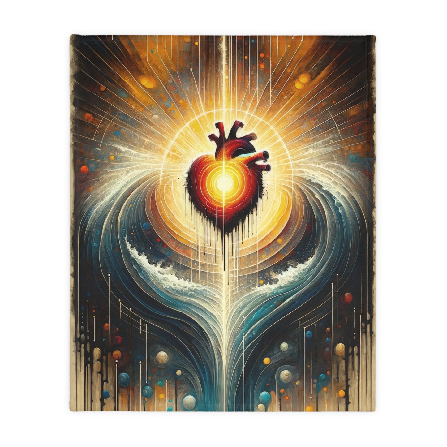 Awakened Heart Waves Velveteen Microfiber Blanket (Two-sided print)